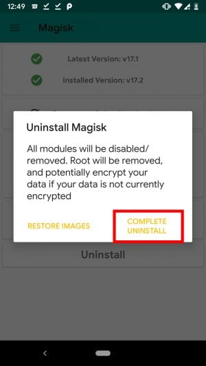 Desinstalador de Magisk Manager