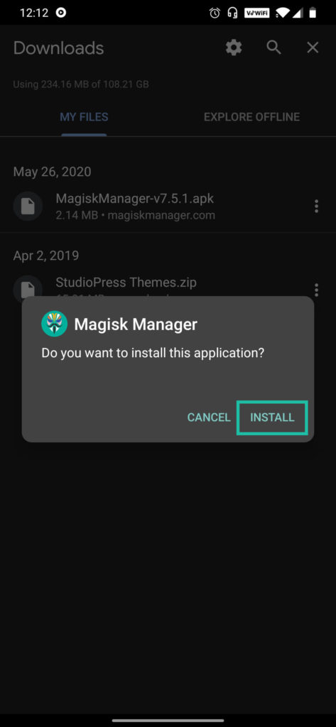 Installation Magisk Manager